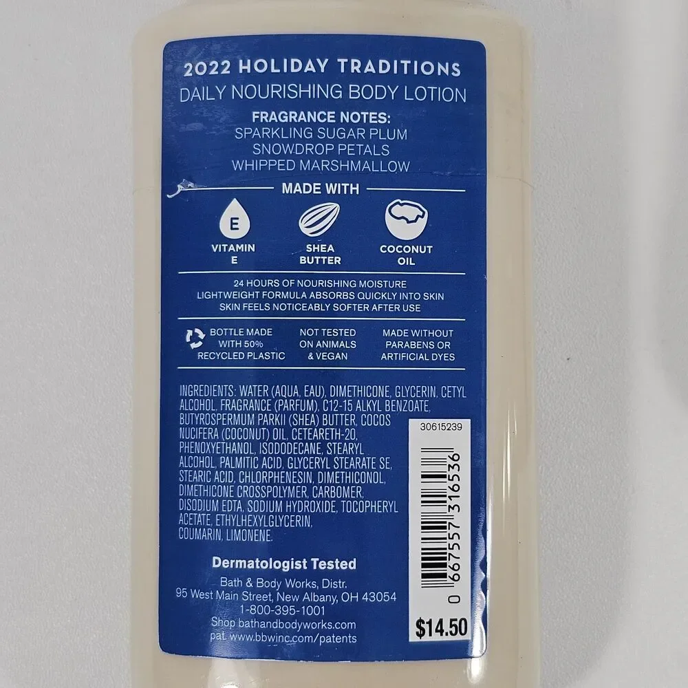 Bath & Body Works Holiday Body Lotions Duo: Iced Sugar Plum & Vanilla Bean Noel
